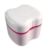 New and Improved! 2016 Version of Carnation Pink Denture Box with Specially Designed Holder for Rinse Basket, Great for Dental Care, Easy to Open, Store and Retrieve (Carnation Pink)