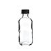 Premium Vials B26-12 Boston Round Glass Bottle with Cap, 2 oz Capacity, Clear (Pack of 12)