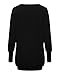 ZANZEA Women's Loose V Neck Long Sleeve Pullover Pocket T-shirt Top Blouse Black US 18/Tag Size 3XL