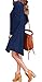 LILBETTER Women's Long Sleeve Pocket Casual Loose T-Shirt Dress (Navy Blue XL)