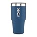 ICONIQ Stainless Steel Vacuum Insulated Tumbler | 30 Ounce | Includes 2 Spill Proof Lids and Set of 6 Reusable Silicone Straws (Blue)