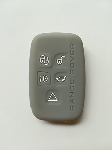 Gray Silicone Protective Smart Remote Key Fob Skin Key Cover Holder Jacket Protector for LAND ROVER LR2 LR4 Discovery Freelander 2 Evoque 2017 Range Rover Sport
