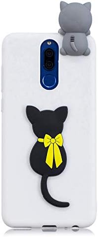 ZCXG Huawei Mate 10 Lite Case Black Cat Silicone Clear View Cover 3D Case Ultra Thin Back Bumper Case Rubber Shockproof Anti-Scratch Slim Soft Cover Slim Fit Crystal