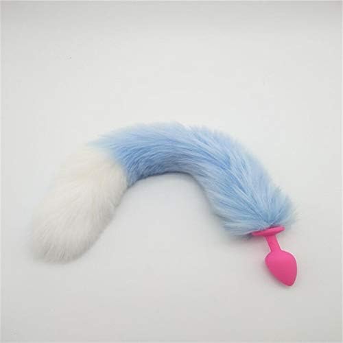 Silicone Butt Plugs Fox Tail Anal Plug Ass Massage Animal Buttplug Adult Sextoy for Couples Woman Men Cosplay Sex Products Blue Pink