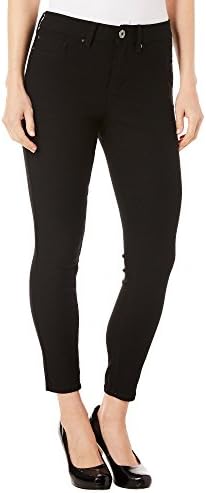 Royalty by YMI Womens Solid Hyper-Stretch Ankle Jeans 8 Black