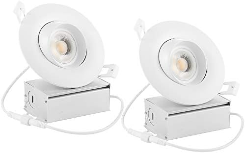 Drart 4 inches LED Gimbal Recessed Downlight Dimmable 12W Lighting Fixture Retrofit, 100W Equivalent 3000K with IC Rated Junction box