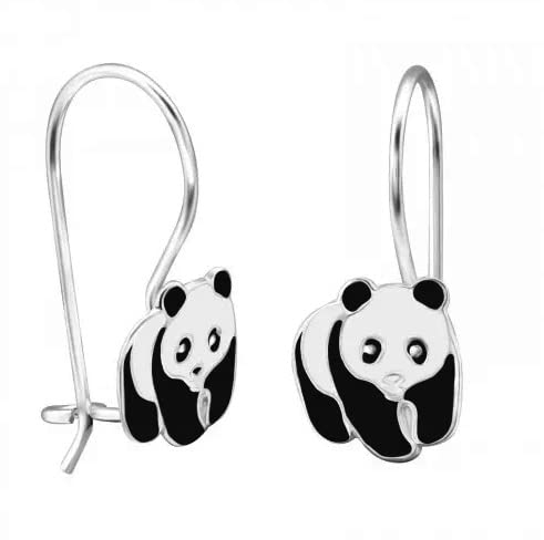 Panda Earrings 925 Sterling Silver Fishhook Clasp