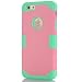 iPhone 6 Case 4.7, iPhone 6 Cases Hard Cover Shell TPU Rubber 2 Piece Ultra Slim Thin Bumper Covers Apple iPhone 6S Case Durable Protective Design Hybrid Defender Heavy Duty Shockproof (Pink Aqua)