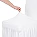 Anself Pleated Solid Ruffled Stretchable Removable Washable Dining Chair Cover Spandex Seats Slipcover for Wedding Party Hotel