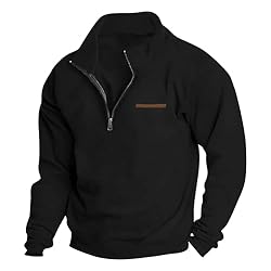Mens Quarter Zip Pullover Vintage Fashion Long