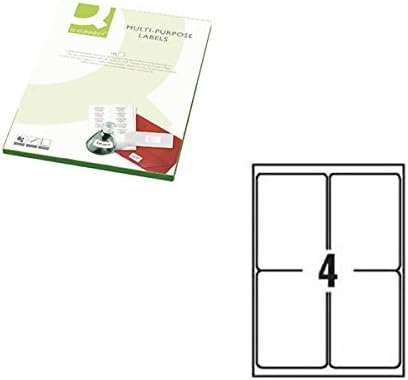 Q-Connect KF02246 Multifunction labels, 199.6 x 143.5 mm, 2 x A4 Sheet, white, pack of 100 &4 Label/A4 Sheet KF01004, 105 x 148 mm - White, Pack of 100 - Image 5