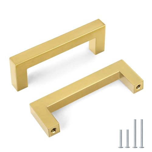 Goldenwarm Gold Square Cabinet Handles