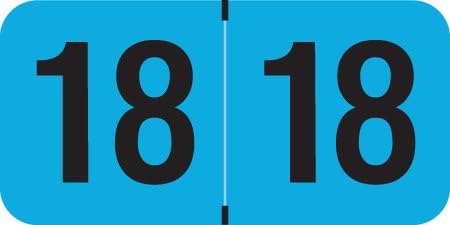 2018 Year Labels, Medical Arts Press Compatible Series, Fl. Blue, 500/Roll, 1 Roll, 3/4" x 1-1/2"