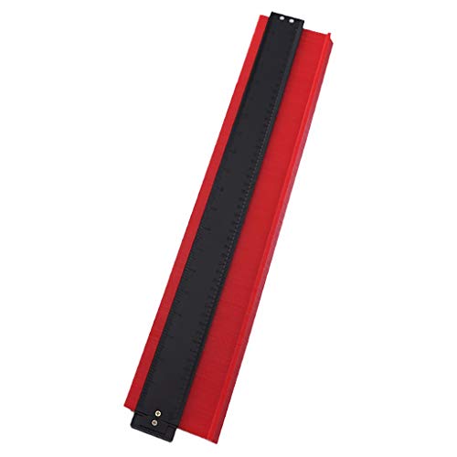 Cuekondy 20 Inch Contour Gauge Duplicator Multi-Functional ABS Plastic Profile Gauge Shape Duplicator Copying Template Measuring Tool(Red)