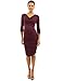 PattyBoutik Mama Cowl Neck Ruched Stretch Maternity Dress (Burgundy M)