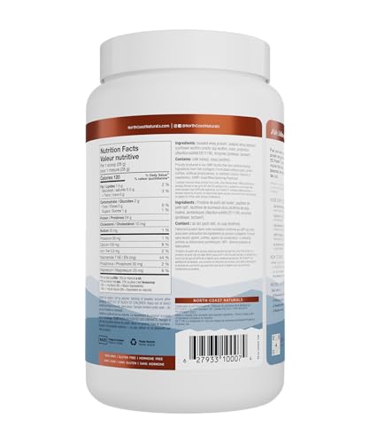 North Coast Naturals- Grass Fed Iso Protein 100- Whey Protein Powder Fortified with the prebiotic inulin and probiotic – 680 g- Unflavoured