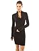 PattyBoutik Women's Cowl Neck Long Sleeve Knit Dress (Black S)