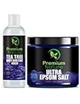 Tea Tree Oil Fungus Treatment Set - Tea Tree Body & Foot Wash 4 oz + Epsom Salt 16 oz - Antifungal Foot Soak for Athletes Foot Calluses Tiered Feet & Foot Odor - Soft Rejuvenated Skin - Premium Nature