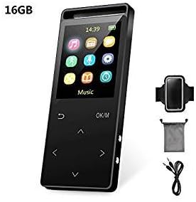 16GB MP3 Player,POPWOODS 16GB Lossless Sound Portable Music Player(Expandable Up to 128GB) with FM Radio Pedometer&amp;Touch Button and Independent Lock,1.8 Inch TFT Screen,Black
