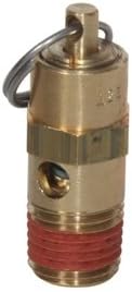 Midwest Control NP25-120 Non-Code Safety Valve, 120 psi, 1/4" NPT, 250 Degree F Max Temperature, Brass with Stainless Steel Spring Silicone Rubber Seat, 1/4"