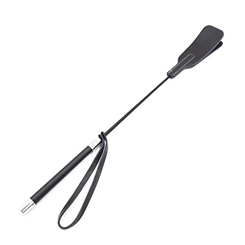 LDAOS Silica Gel Riding Crop Whip Comfortable Slip Bound Role Play Training Toy Whip， Black - Thumbnail 6