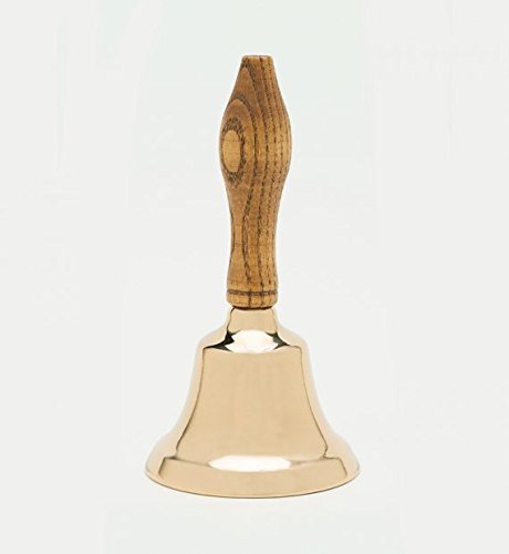 Bevin Bells - Solid Hand Bell With Wood Handle, Brass Bells Noise Maker 6K