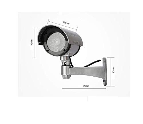 Inesun Fake Security Camera Bullet Dummy Surveillance CCTV Camera Outdoor Indoor with LED Light, Silver - Thumbnail 4