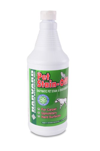 Harvard Chemical 510 Pet Stainoff Enzymatic Pet Stain and Odor Remover, Bubblegum Odor, 1 qt Bottle, Milky White (Case of 12)