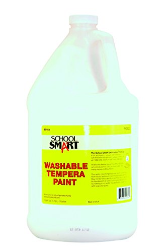 School Smart 1439229 Washable Tempera Paint, 1 gal Plastic Bottle, White