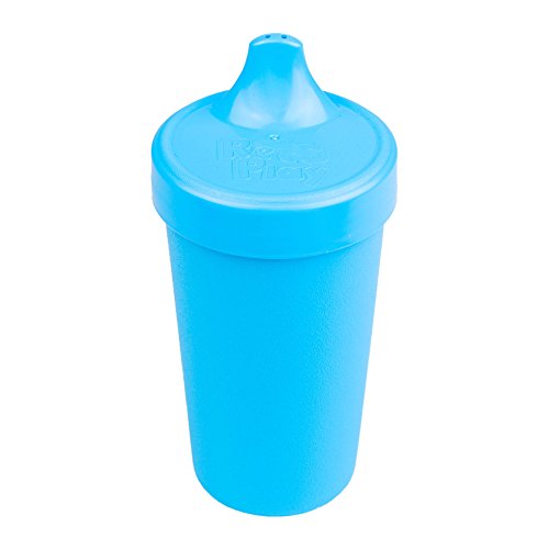 Re-Play Made in the USA 3pk No Spill Sippy Cups for Baby, Toddler, and Child Feeding - Sky Blue, Navy Blue, Aqua (True Blue) - Thumbnail 2