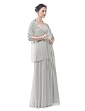 Topwedding Chiffon Bridal Wedding Shawl Wrap Women's Evening Dress Stole Scarves,7918'', Silver