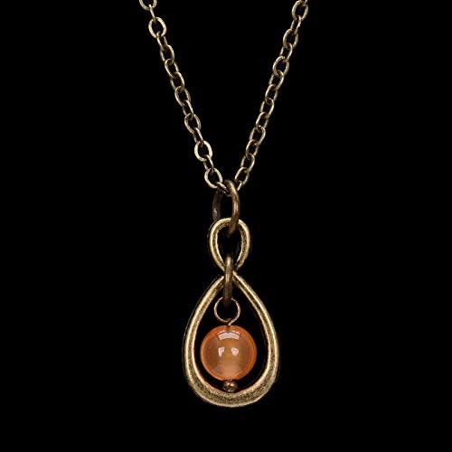 WYLXL Necklace Handmade Vintage Bronze InfinitRed Bead Pendant Necklace Amthyst Tiger Eye Healing Crystal Necklace For Wen
