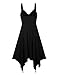 Leadingstar Women Spaghetti Strap Irregular Hem Summer Casual Beach Flared Dress