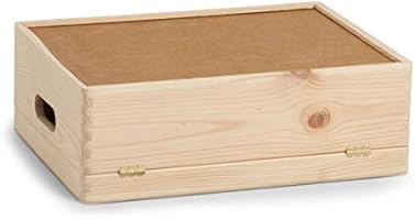 Zeller 13151 Caja Multiusos con Tapa, Madera, Marrón, 40x30x14 cm: Amazon.es: Hogar