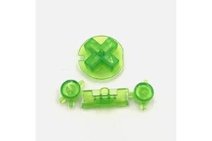 GGZONE Plastic Power ON Off Buttons Keypads Replacement for Gameboy Color GBC Button A B Control Button D Pads (Clear Green)