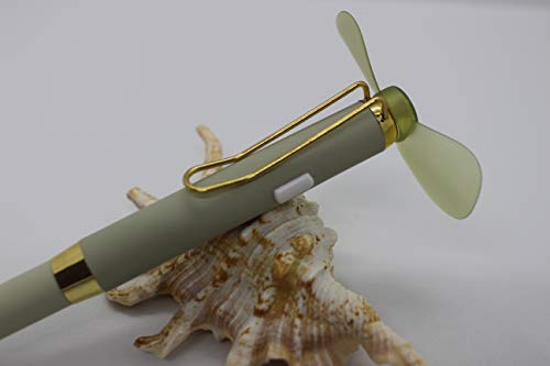 Newest Fan pen mini fan with metal ballpoint pens Multi-function electronic pen Multifunction Metal pens for office and students (BEIGE)