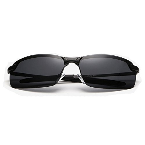 LOMOL Mens Advanced Fashion Cool Metal Frame Driving Polarized Sunglasses(C1)