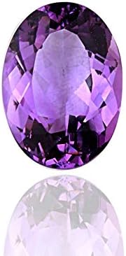 DHYANARSH Certified Amethyst Stone Beautiful Rare 15 Ratti Oval Shape Amethyst Gemstone for Ring