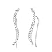 Beaux Bijoux 925 Sterling Silver CZ Curved Bar Ear Climber Crawler Cuff Studs Hypoallergenic Earrings