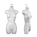 Set of (2) Female Dress Plastic Mannequin Body Forms, Great for Displaying Small and Medium Sizes, White