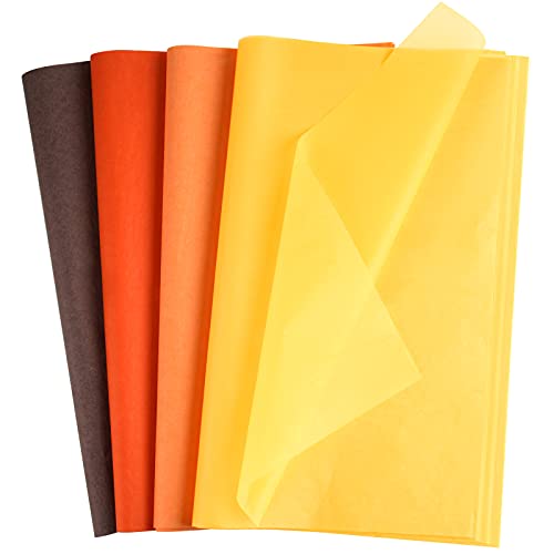 CHRORINE 60 Sheets Tissue Paper Multicolor Art Gift Autumn Wrapping Paper for Thanksgiving Harvest Birthday Party DIY and Craft Decor (Autumn)