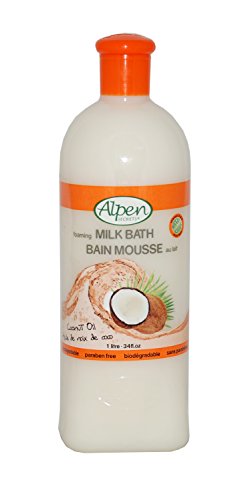 Alpen Secrets Coconut Oil Foaming Milk Bath, 34 Fluid Ounce (Pack of 6)