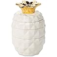Set of 4 Decorative Pineapple Shaped Stackable Ceramic Kitchen Measuring Cups in 4 Assorted Sizes
