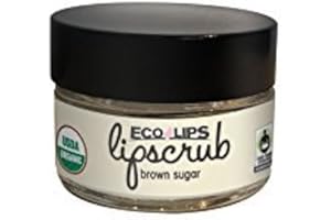 Eco Lips Brown Sugar Lip Scrub 2 Pack - 100% Organic Lip Care Treatment with Organic Sugar and Coconut Oil - Gently Exfoliate and Polish Dry, Flaky Lips, 0.50 oz jars