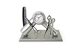 Sanis Enterprises Hair Dresser Clock, 3.75 by 3-Inch, Silver