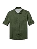 Men’s Long Sleeve Fishing Shirts, Sun Protection Breathable Quick Dry Casual for Work Travel Hiking