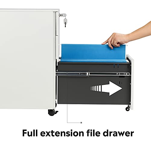 DEVAISE 3 Drawer Vertical File Mobile Filing with Slim Width for Home Office