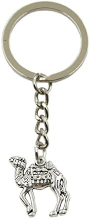 New Fashion Men Keychain DIY Metal Holder Chain Desert Camel 21x22mm Silver Pendant