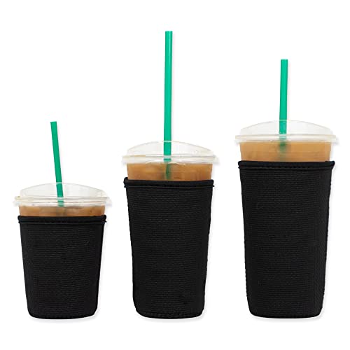 Baxendale Iced Coffee Sleeve for Cold Drink Cups - 3 Pack - Neoprene Iced Coffee Sleeve Cup Sleeves for Cold Drinks Reusable and Compatible with Starbucks, Dunkin