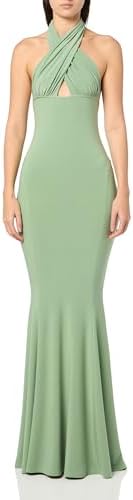 norma kamali halter draped cowl-neck fishtail maxi dress Norma Kamali Cross Halter Fishtail Gown by Norma Kamali